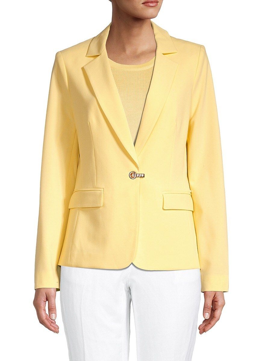 DKNY Women's Embellished Closure Blazer - Yellow - Size 6 | Saks Fifth Avenue OFF 5TH