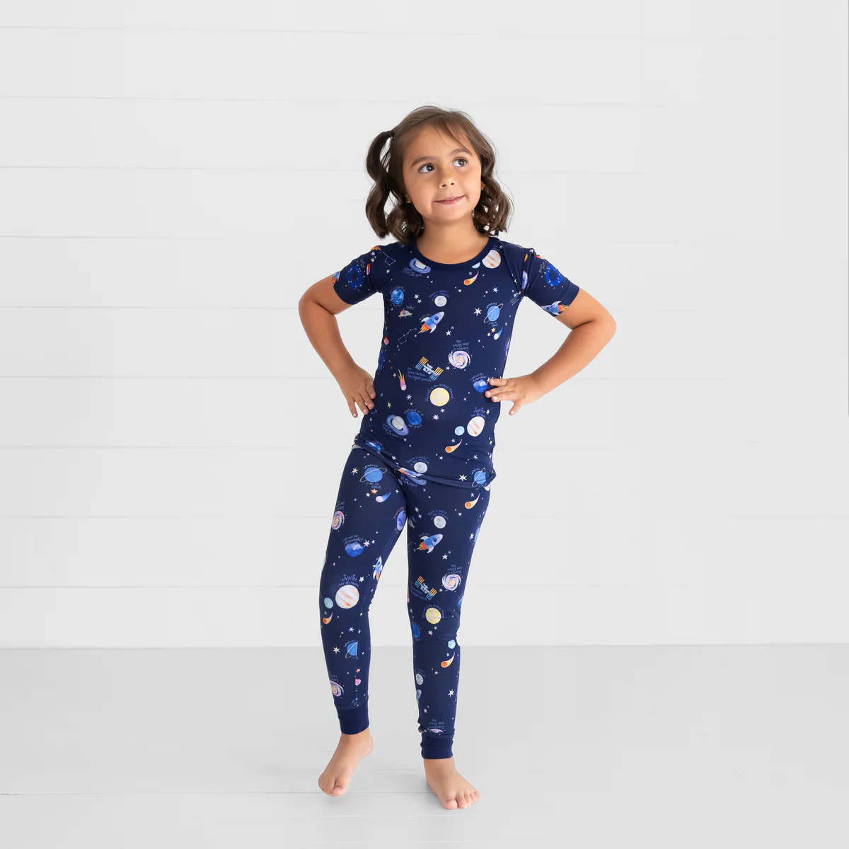 Through My Telescope Two-Piece Short Sleeve Pajama Set | Little Sleepies
