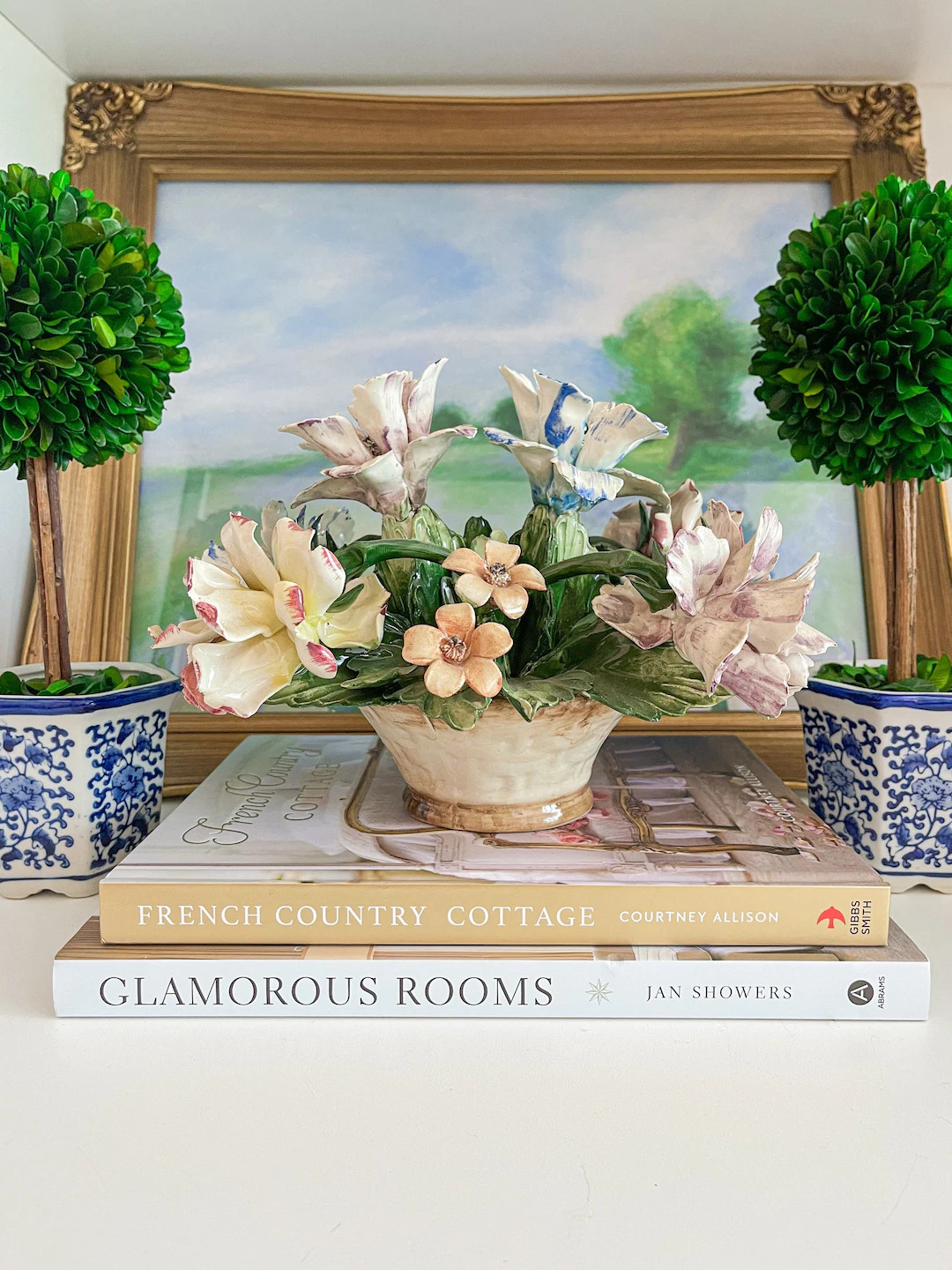 Vintage Made in Italy Capodimonte Style Porcelain Floral Decor | Chinoiserie Chic Home Decor | Tr... | Etsy (US)