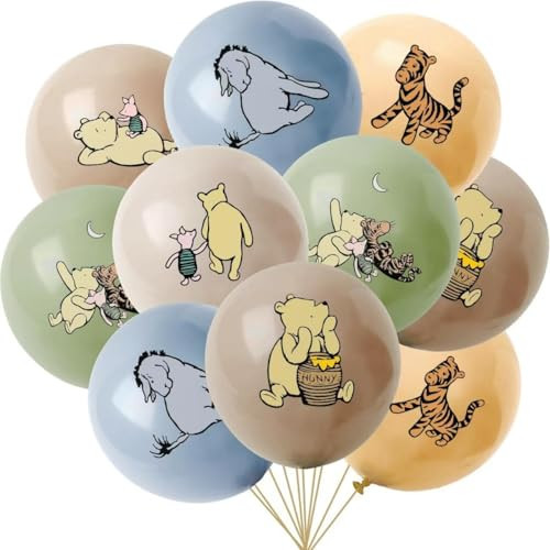 Classic Winnie Balloons For The Pooh Baby Shower Decorations 12 Inches Winnie Balloons Arch Kit For Birthday Decorations Gender Reveal Newborn Party Supplies（24PCS） | Amazon (US)