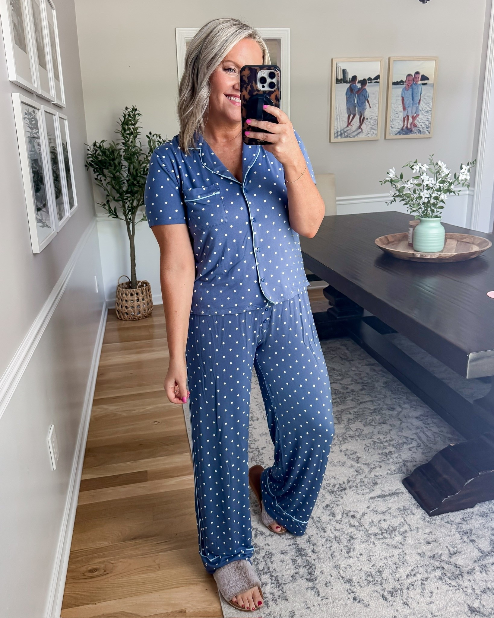 These may be the softest pajamas I’ve put on in a while. Lightweight, comfy, and the cutest little polka dot print that feels elevated enough for slow mornings, coffee runs, and cozy nights in.

matching pajama set, soft pajamas, comfy lounge set, cute sleepwear, women’s pajamas, cozy outfit ideas, lightweight pajamas, pajama set for women, lounge wear favorites, everyday comfort, lovelylifestyling

#LTKmorningroutine #LTKHome #LTKootd