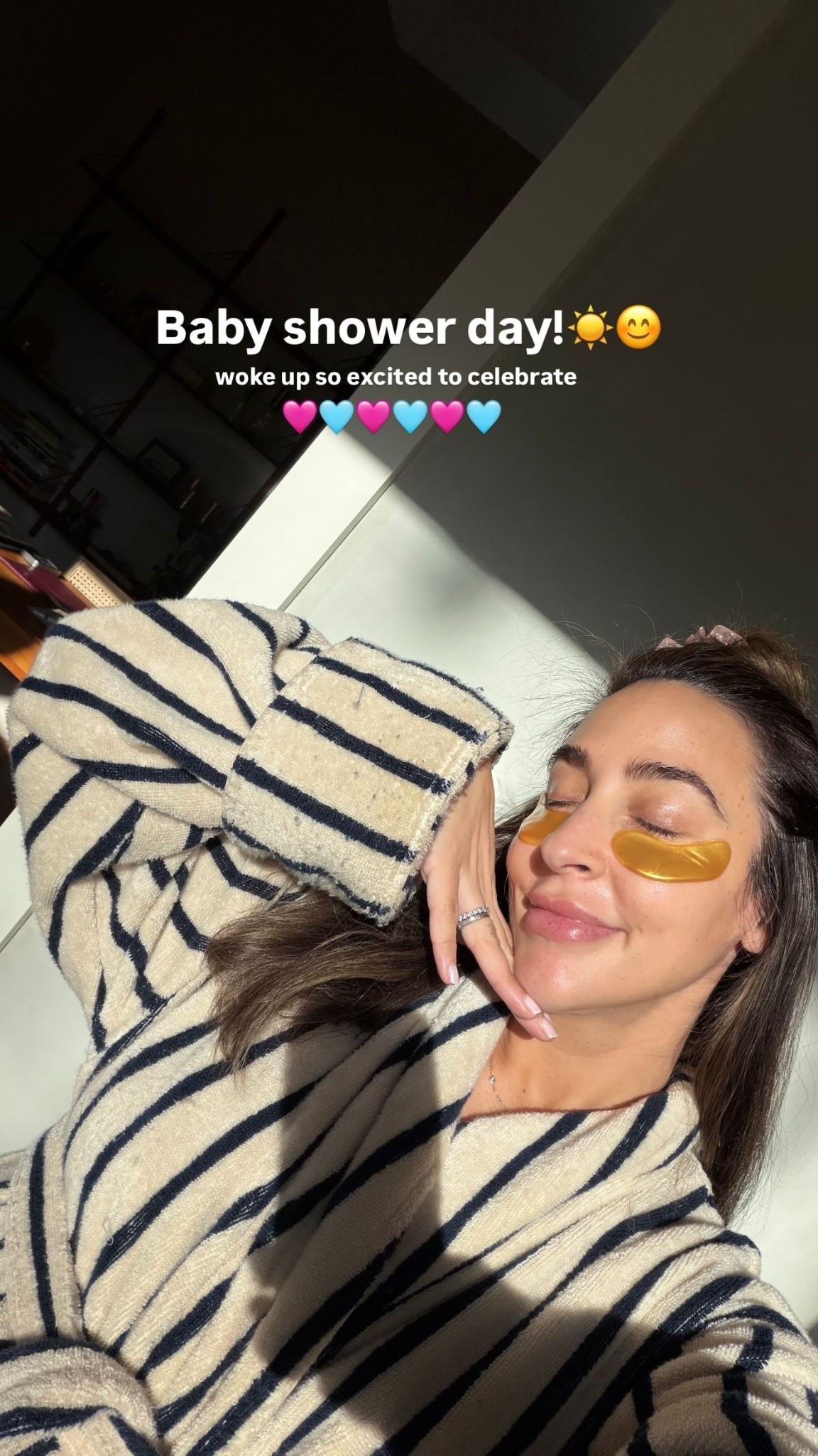 Baby shower day!☀️😊 woke up so excited to celebrate
 🩷🩵🩷🩵🩷🩵