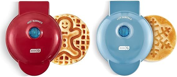 Dash DMW002HL Mini Maker (2 Pack) for Individual Waffles Hash Browns, Keto Chaffles with Easy to ... | Amazon (US)