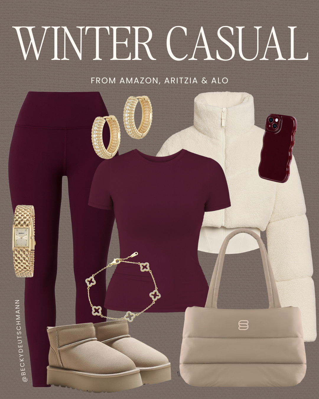 Burgundys + creams 🤍 Cozy winter outfit inspo from Amazon, Alo and Aritzia. Simple, cute and easy to throw on all season

outfit ideas. casual outfit. winter coat. teddy puffer. winter fashion. casual fashion. athleisure. amazon finds. amazon fashion. amazon clothing. amazon canada 

 

#LTKcanada #LTKwinter #LTKstyletip