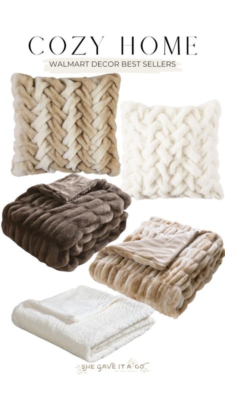Cozy home walmart bestsellers! Love these faux pillows that are viral right now and the matching faux blankets!!

#LTKfindsunder50 #LTKhome #LTKsalealert