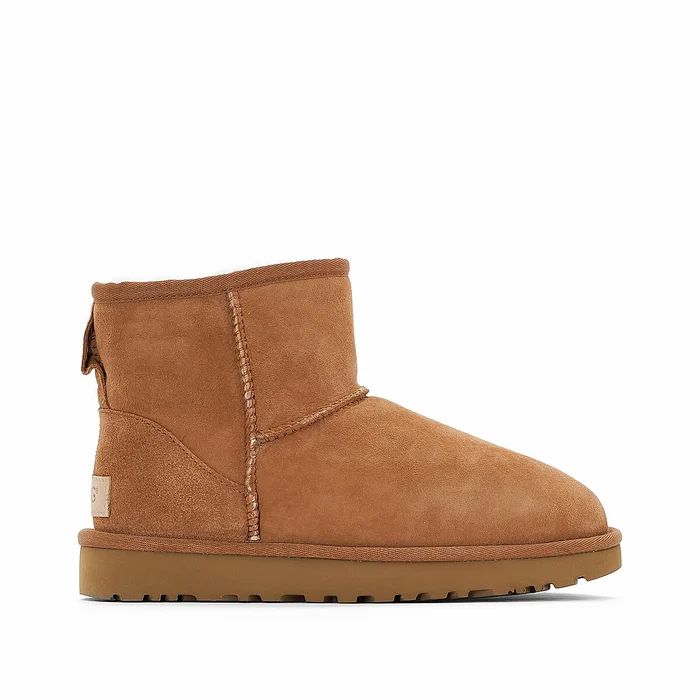 Classic Mini II Suede Ankle Boots with Faux Fur Lining | La Redoute (UK)