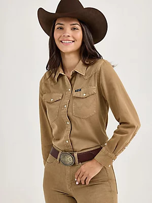 Women's Wrangler Colorwash Slim Western Snap Shirt | Wrangler
