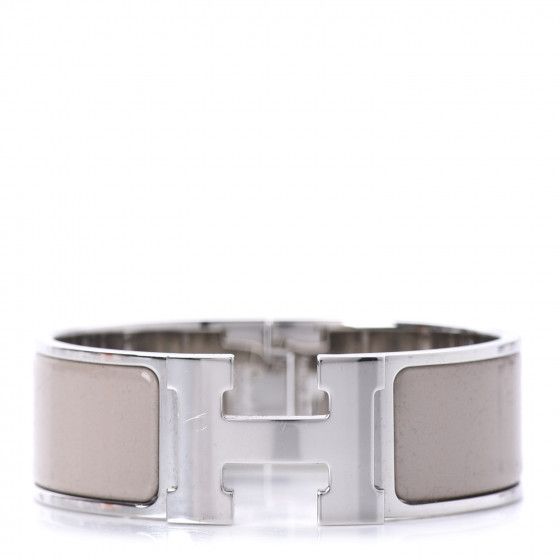 HERMES Enamel Wide Clic Clac H Bracelet PM Marron Glace | Fashionphile