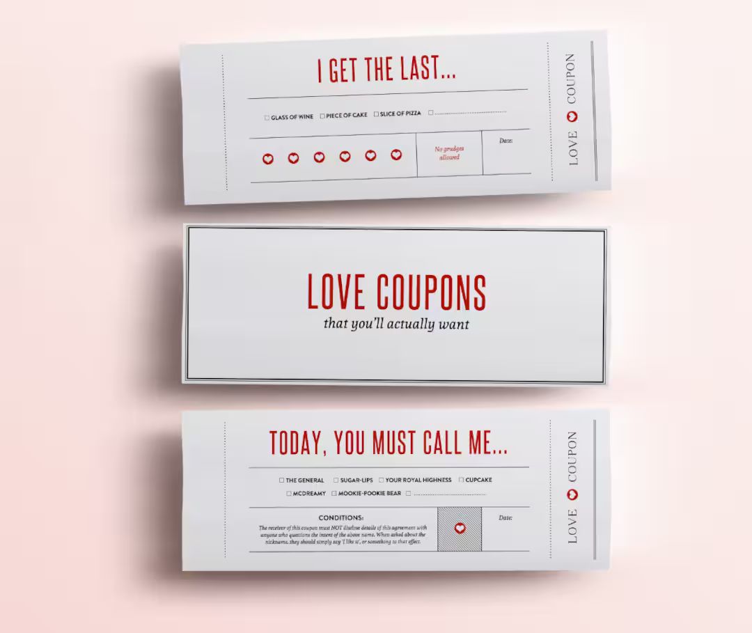 Fun Love Coupon Book - Gift for Her - 12 Funny Printable Coupons for Boyfriend / Girlfriend, Anni... | Etsy (US)