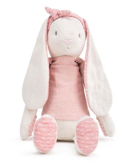 DEMDACO Pink & White Bunny Plush | Zulily