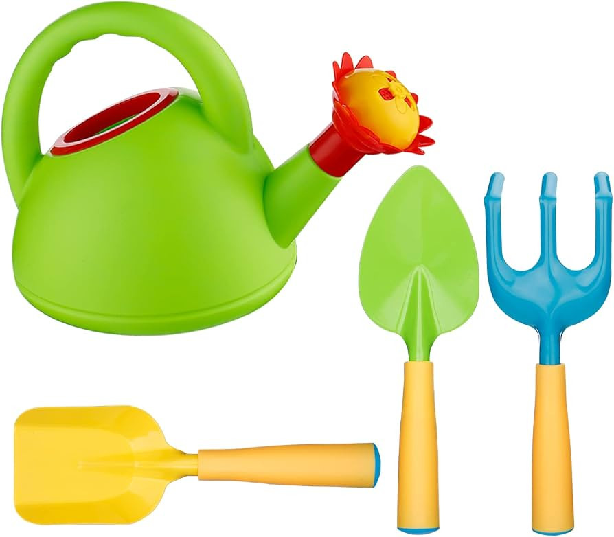 Biubee Kids Gardening Tools Set- Watering Can Toy Set with Kids Shovel Hand Rake, Made of Metal w... | Amazon (US)
