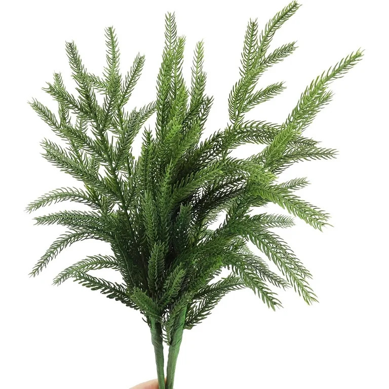 WeGuard 16 Pcs Real Touch Artificial Norfolk Pine Branches, 18 Inches Faux Cedar Pine Stem Fake C... | Walmart (US)