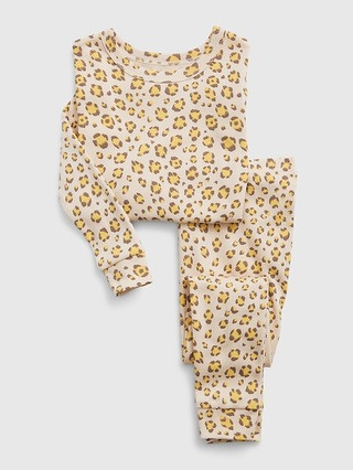 babyGap 100% Organic Cotton Leopard Print PJ Set | Gap (CA)
