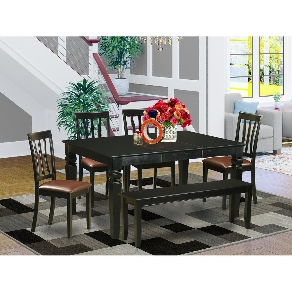 6 PC Kitchen nook Dining set - Kitchen Table and 4 Dining Chairs and Bench | Shop Simon