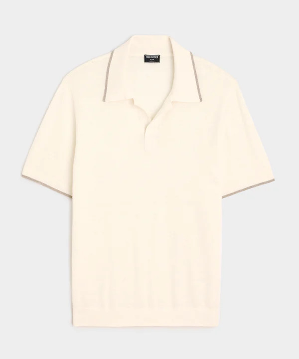 Silk-Cashmere Tipped Sweater Polo | Todd Snyder