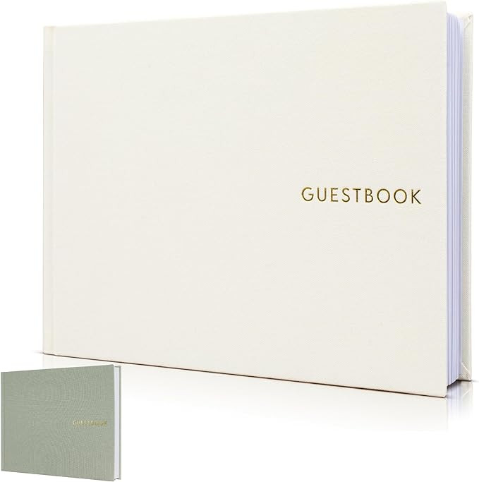 Beautiful Linen Wedding Guest Book for Your Wedding Reception - Simply Elegant Guestbook to Sign ... | Amazon (US)