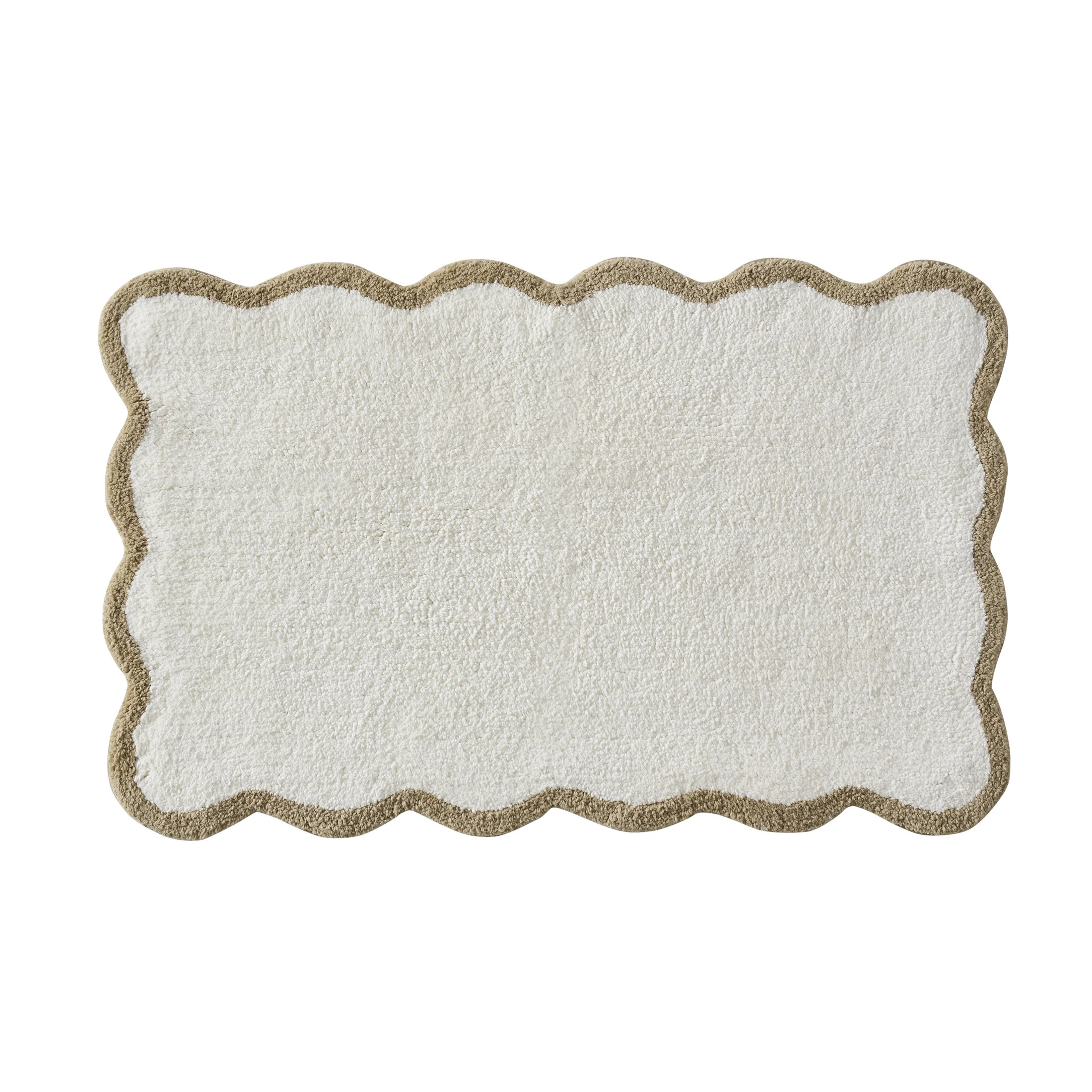 My Texas House Whitney Ivory Scallop Cotton Bath Rug, 20" x 32" | Walmart (US)