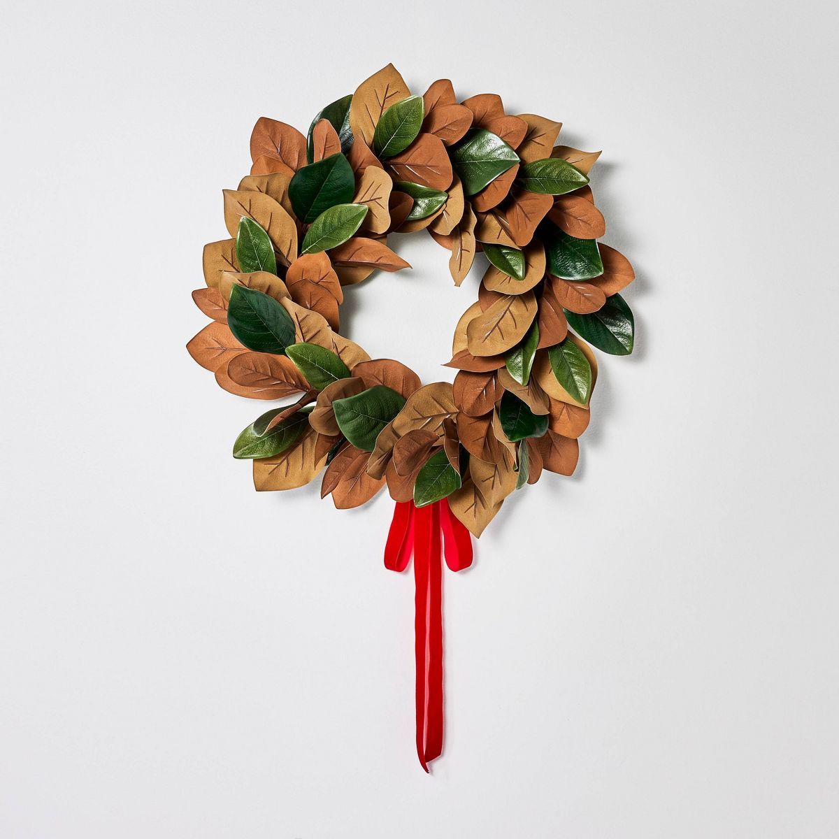 Magnolia Christmas Wreath with Ribbon - Threshold™ designed with Studio McGee | Target