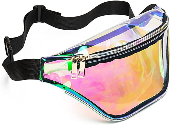 Zipper Fanny Packs for Women Clear Fanny Packs Fashion Waist Pack Bag Waterproof Fanny Pack with ... | Amazon (US)
