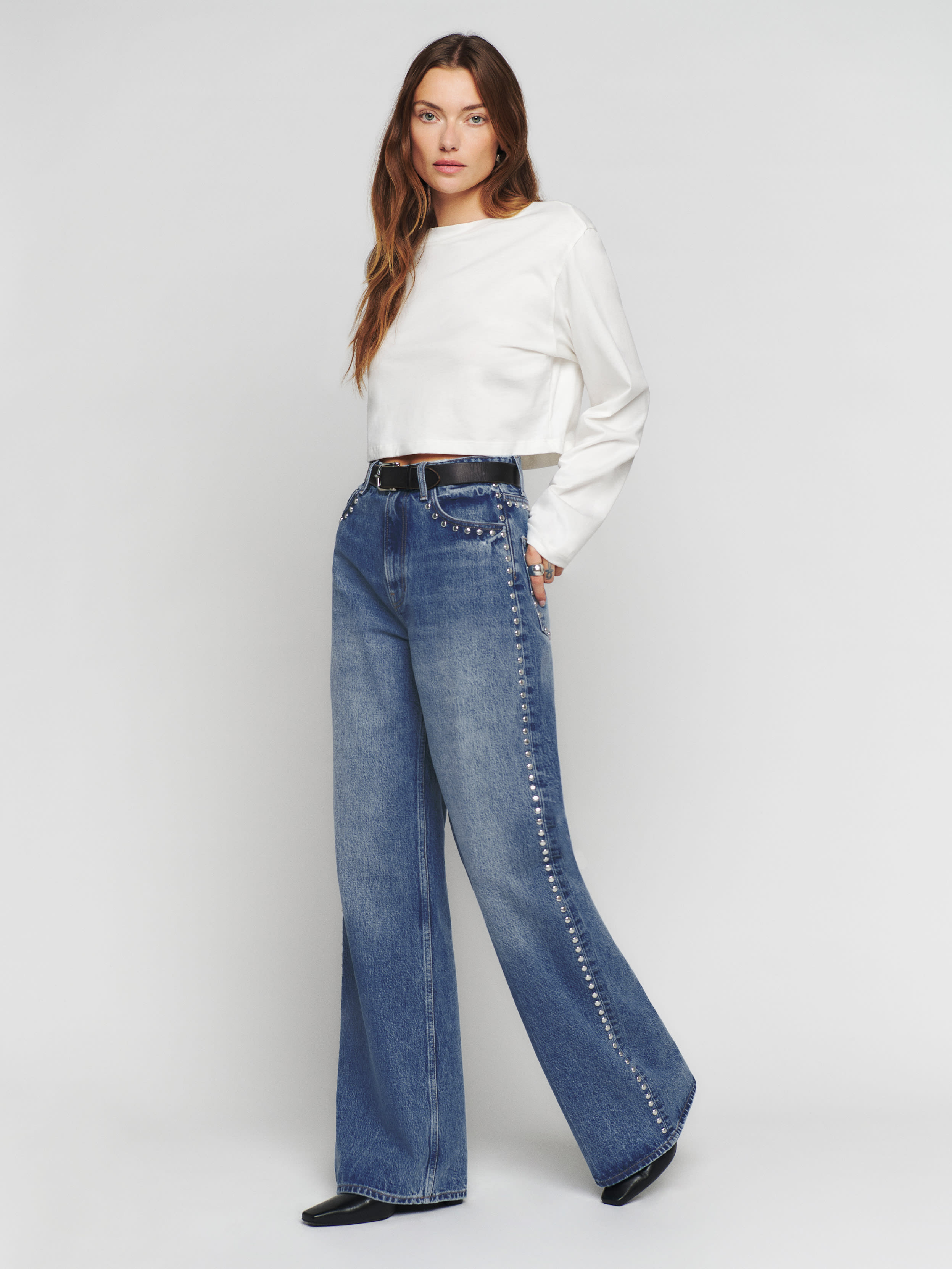 Cary High Rise Slouchy Wide Leg Jeans | Reformation (Global)