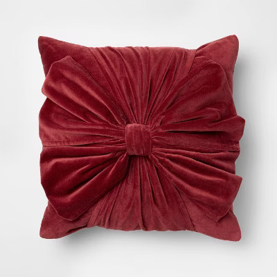 20"x20" Velvet Bow Throw Pillow - Threshold™ designed with Studio McGee | Target