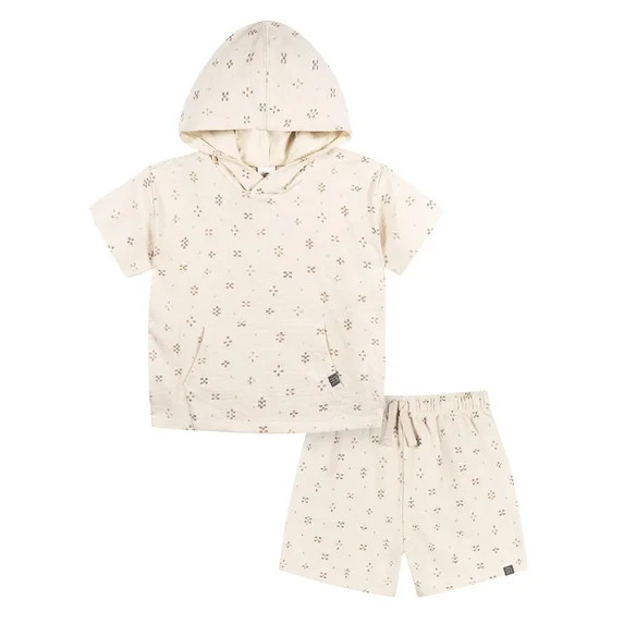 Modern Moments by Gerber Toddler Boy Hooded Top and Short Outfit Set, 2-Piece, Sizes 12 Months - ... | Walmart (US)