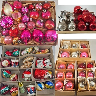 HUGE Lot Vintage Glass Christmas Ornaments Shiny Brite Poland West Germany | eBay | eBay US