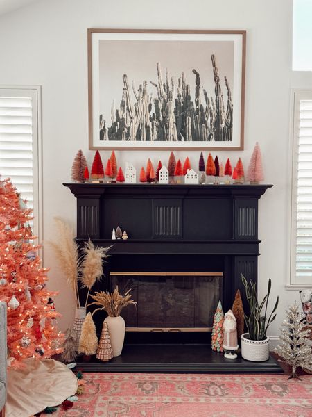 My pink and red Christmas Tree mantle 

#LTKSeasonal #LTKHoliday