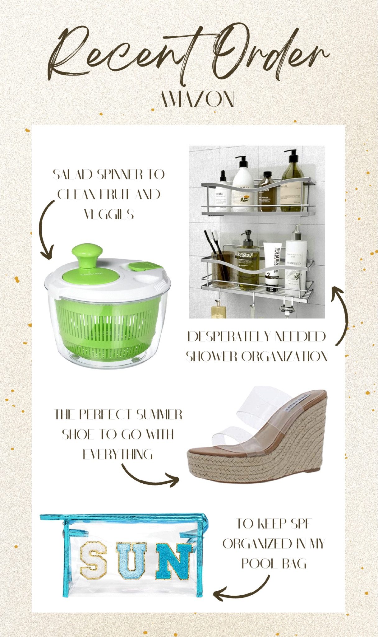 My recent Amazon order! 

Home organization, clean eating, salad spinner, bathroom, summer style, wedge, shoe, pool bag, beach

#LTKhome #LTKunder50 #LTKunder100