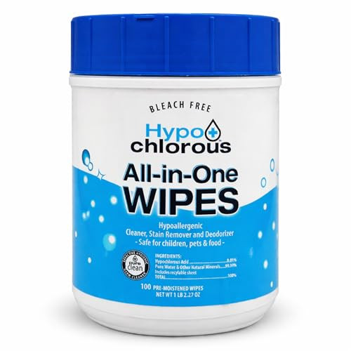 Hypochlorous Acid Wipes – 100 Count Non-Toxic Cleaner for Skin, Baby, Pet, Home & Gym – Bleach-Free | Amazon (US)