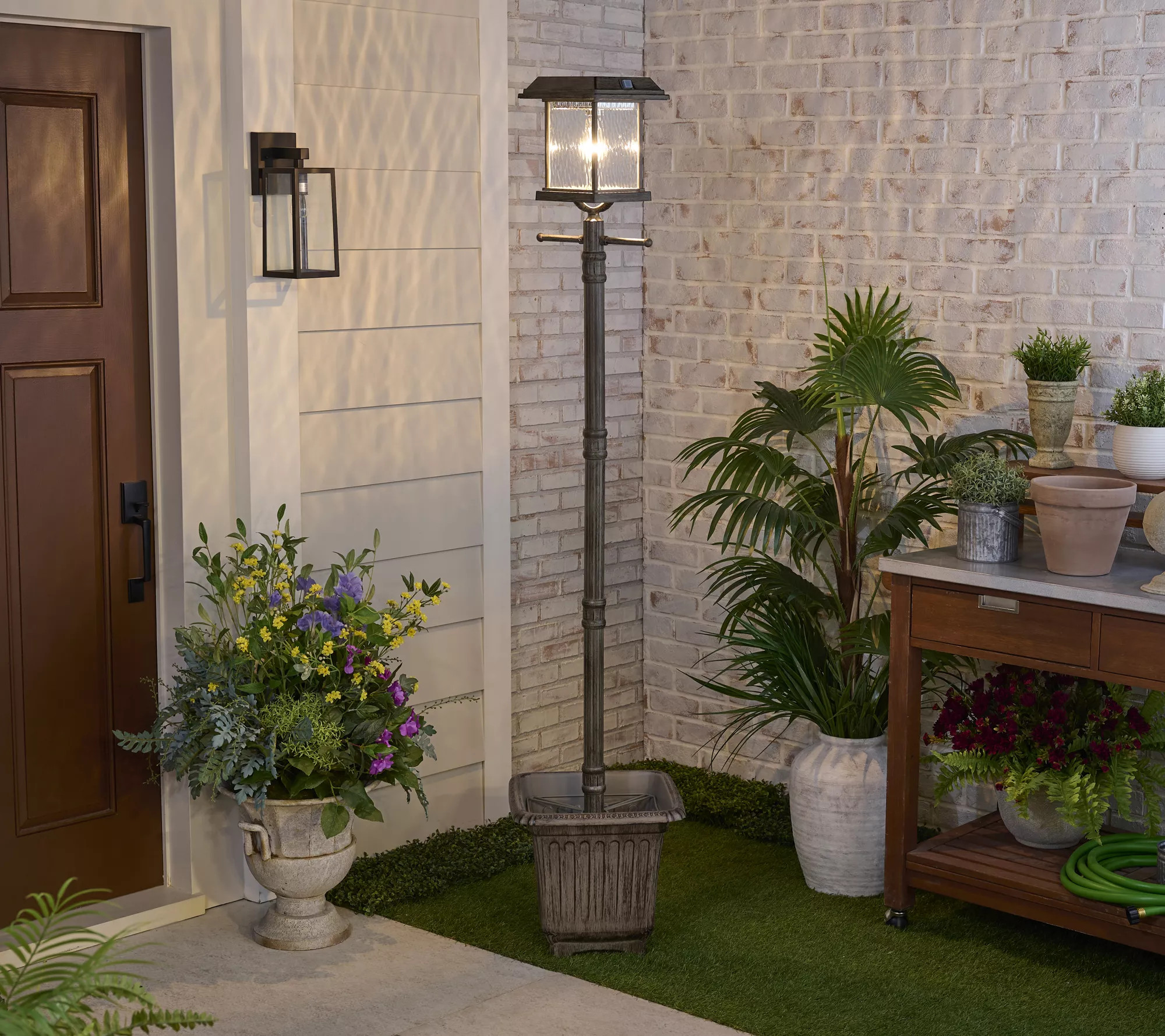 Make Your Selection: Gama Sonic Aspen Bulb Solar Lamp Post & Planter With EZ Anchor | QVC