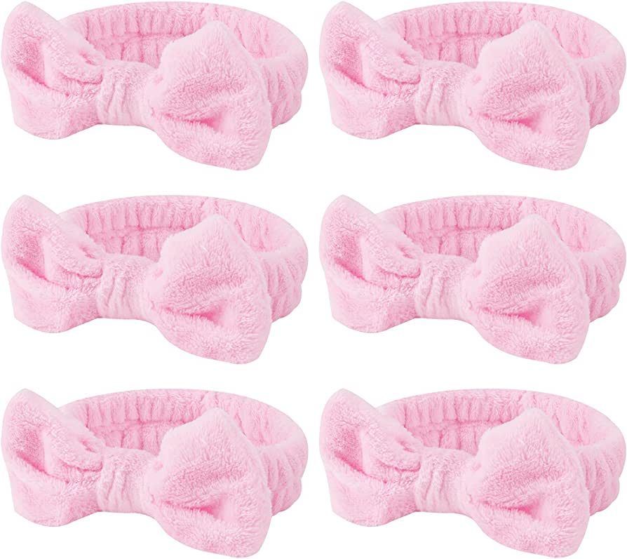 6 Pcs Pink Spa Headband, Bow Hair Band, Hair Band for Washing Face, Makeup Headband, Skincare Hea... | Amazon (US)
