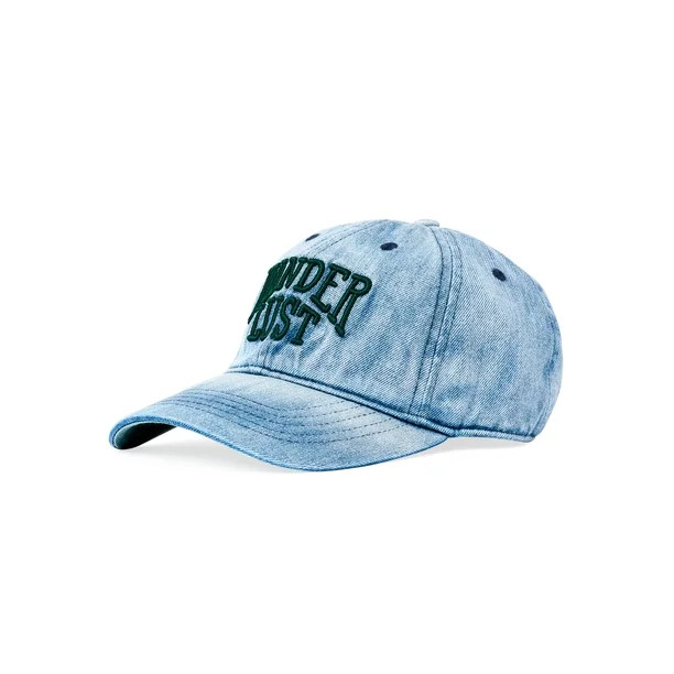 Time and Tru Women's Washed Denim Wander Lust Baseball Cap | Walmart (US)