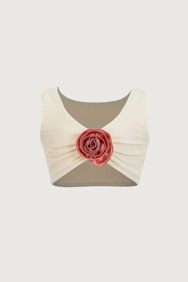 rose tank top (faux suede cream/blush) | SAME