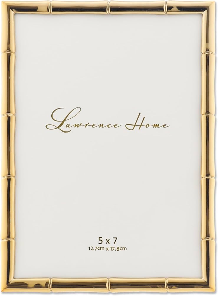 Lawrence Frames 5" W x 7" H Gold Metal Picture Frame with Bamboo Design (712257) | Amazon (US)