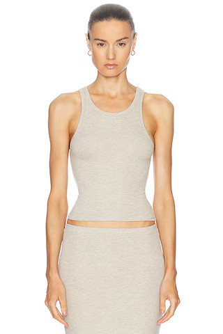High Neck Fitted Tank Top | FWRD 