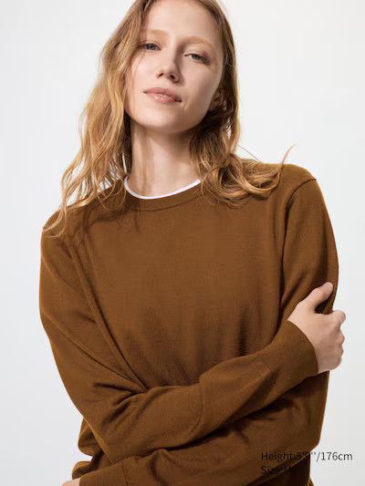 100% Merino Crew Neck Jumper | UNIQLO (UK)