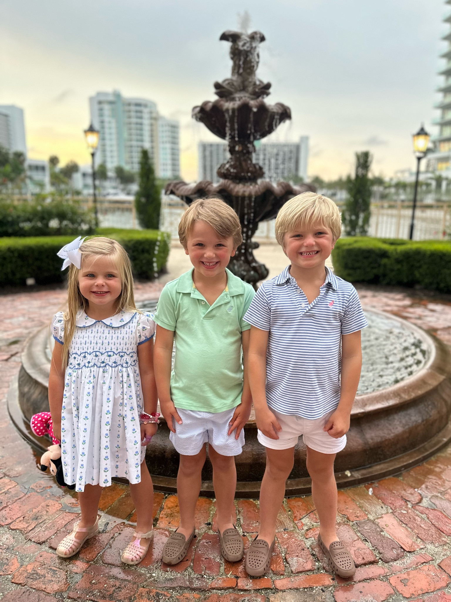 Coordinated in greens and blues!

Sizing Info: Crosby is wearing a size 4 in the dress and the boys are wearing a size 5 in both the polos and shorts 

#LTKunder50 #LTKstyletip #LTKkids
