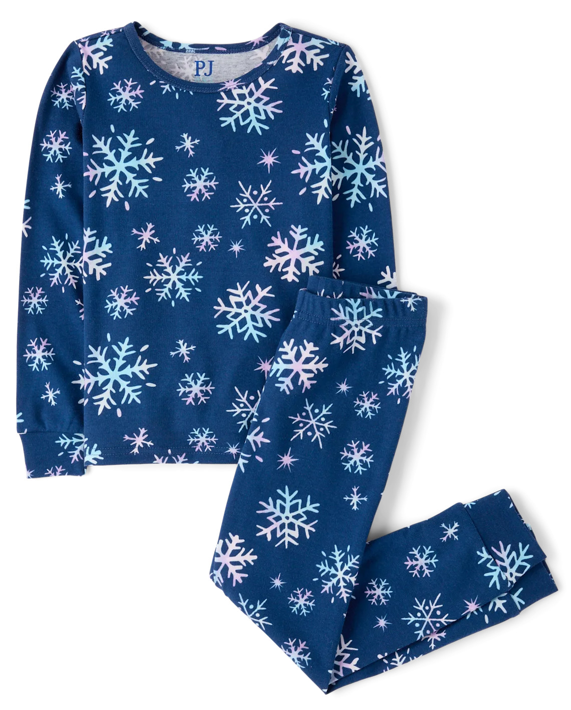 Girls Snowflake Snug Fit Cotton Pajamas - blue | The Children's Place