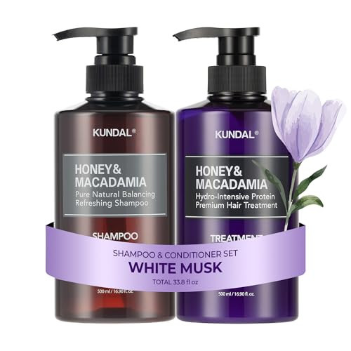 KUNDAL Korean Shampoo and Conditioner Set [White Musk] Salon-quality, Long Lasting Scent, Moisturizing, Sulfate-Free, Argan & Macadamia Oil, Korean Hair care,16.9 fl oz each | Amazon (US)