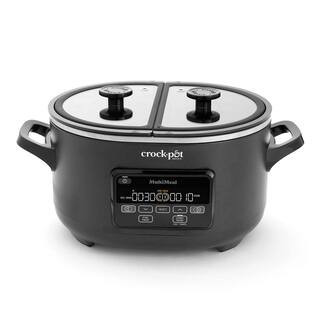 3.7 qt. Speckled Black Slow Cooker with Multi Meal Multicooker | The Home Depot