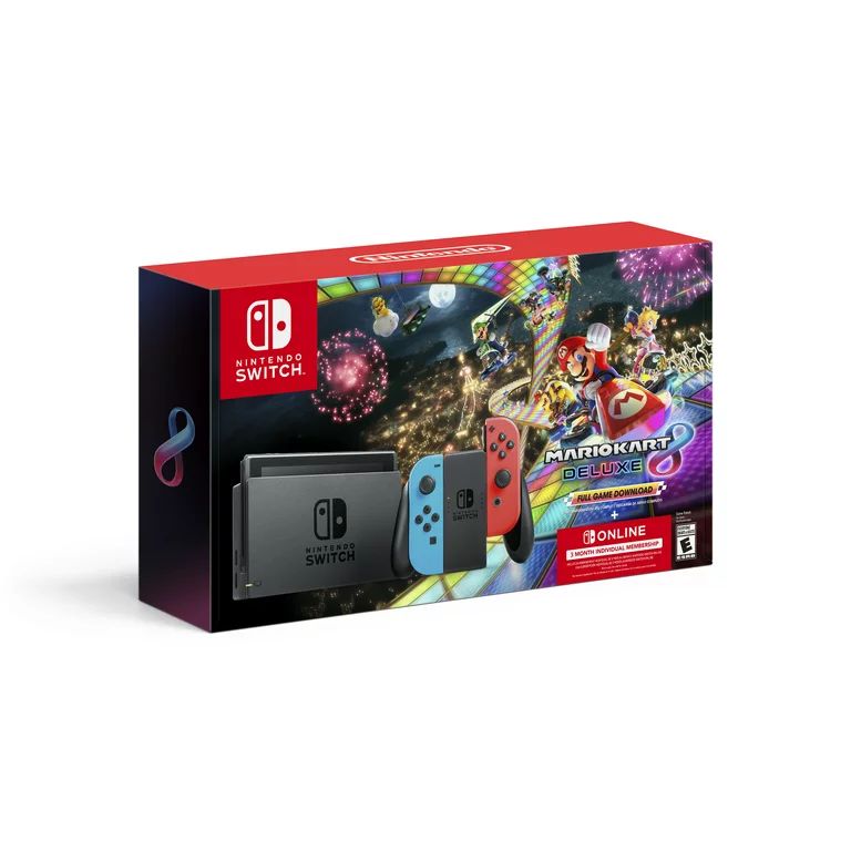 Nintendo Switch™ with Neon Blue & Neon Red Joy-Con™ + Mario Kart™ 8 Deluxe (Full Game Downl... | Walmart (US)