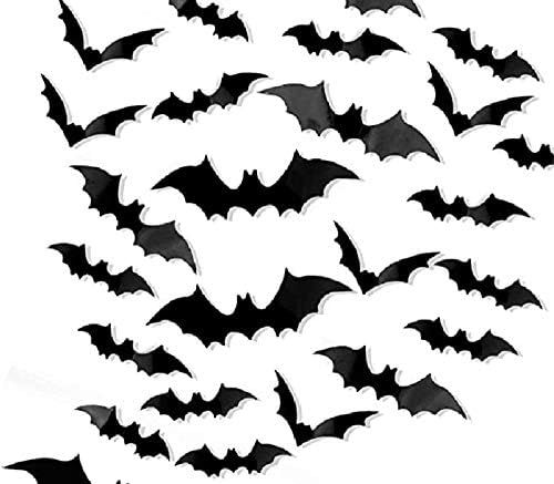 120PCS/4SIZE 3D Bats Sticker Halloween Party Supplies Reusable Decorative Scary Wall Decal for Ho... | Amazon (US)