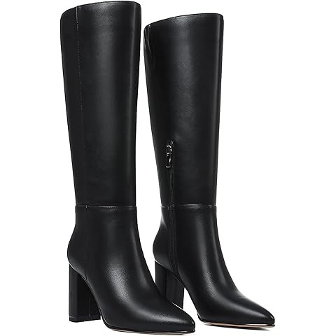 DREAM PAIRS Knee High Boots Women Chunky Heel Pointed Toe Tall Boots for Women Side Zipper Long B... | Amazon (US)