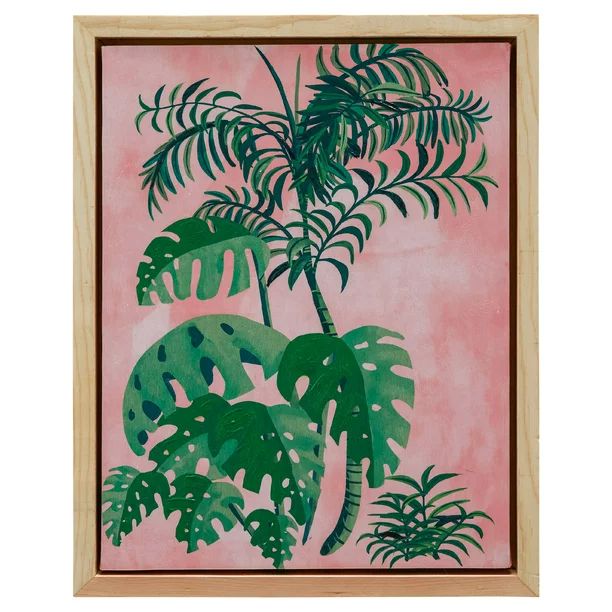 Palm Springs Pink Brush Natural Wood II 16"x20" Framed Canvas by Drew Barrymore Flower Home | Walmart (US)
