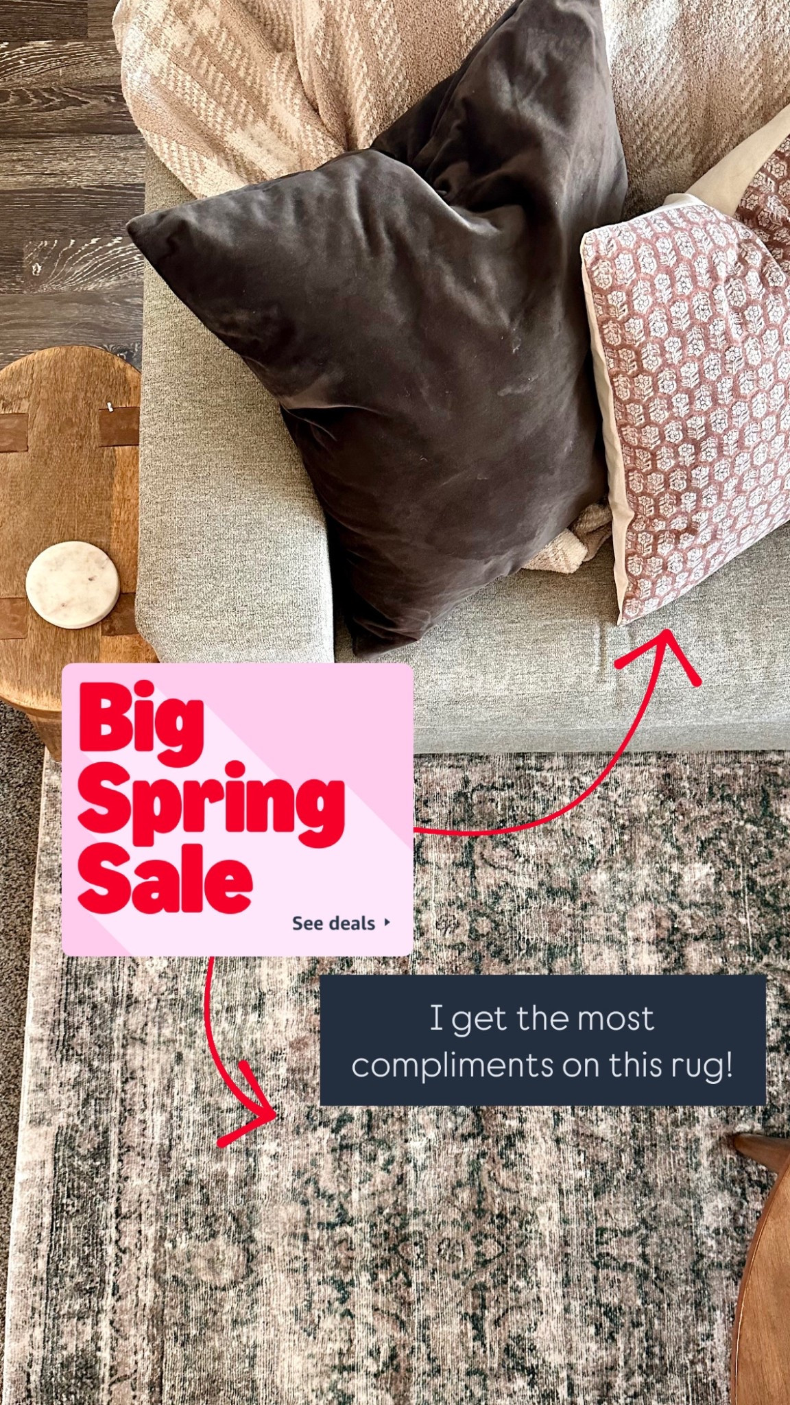 My rug and pillow cover are part of the Big Spring Sale!

#LTKStyleTip #LTKHome #LTKSaleAlert