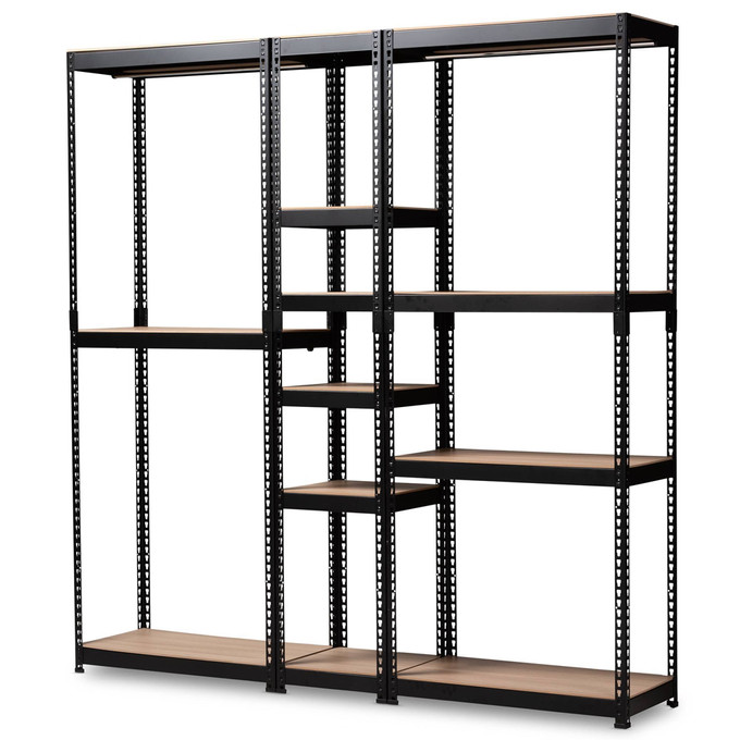 Click for more info about Gavin Metal 10 Shelf Closet Storage Racking Organizer Black - Baxton Studio