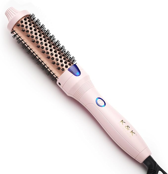 K&K 1.25 Inch Tourmaline Ionic Hot Brush Hair Curler for Loose & Volume Curls, Long Hair Heated S... | Amazon (US)