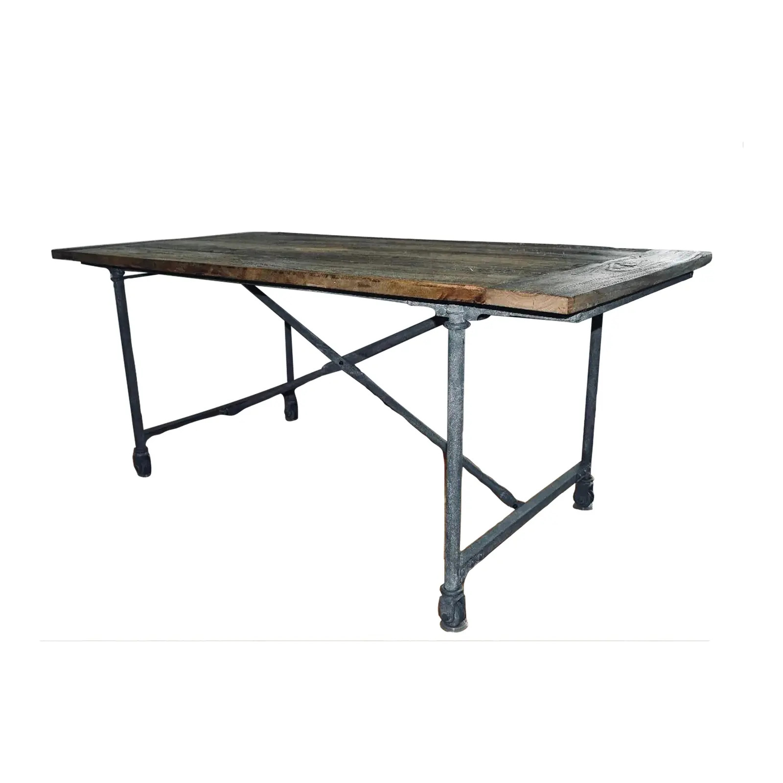 Restoration Hardware Reclaimed Wood & Zinc Table 72” | Chairish