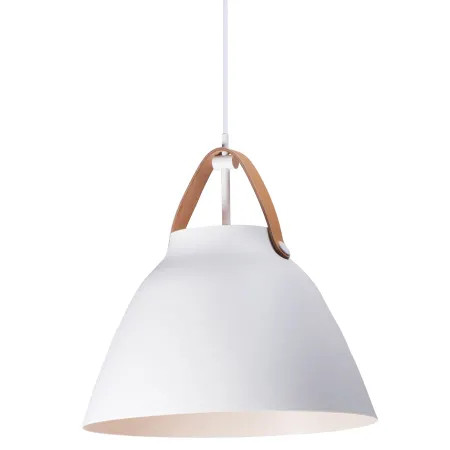 Maxim Nordic Single Light 14" Aluminum Pendant with Leather StrapModel: 11356TNWT | Build.com, Inc.